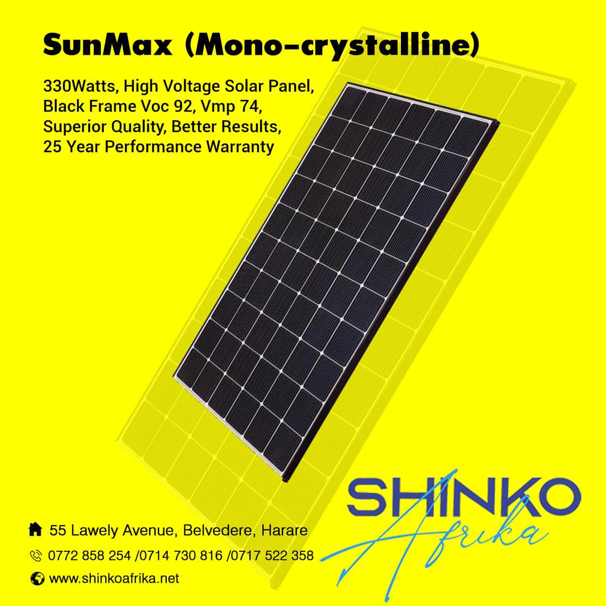 You are currently viewing Sunmax Brand High Voltage Solar Modules