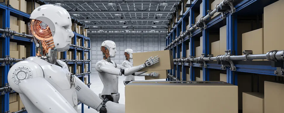 Modern warehouse automation with robotic systems