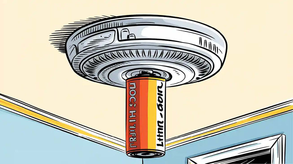 Smoke detector installed on ceiling