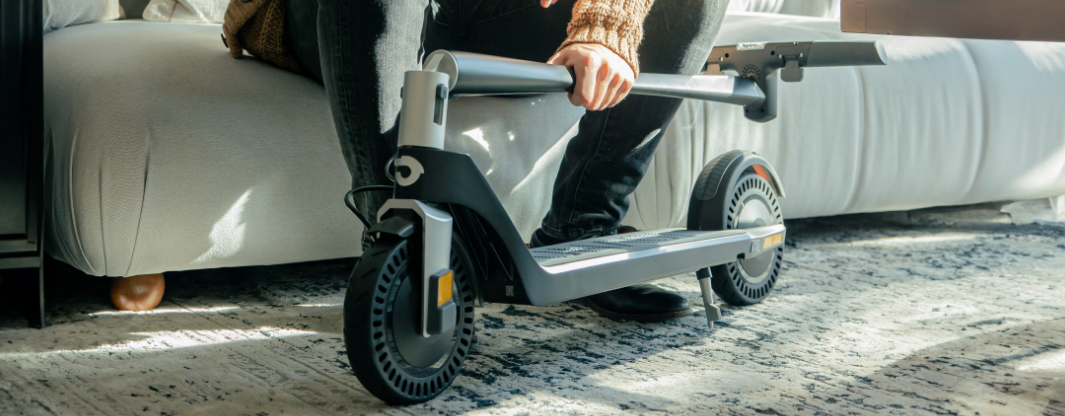 Electric scooter in urban setting