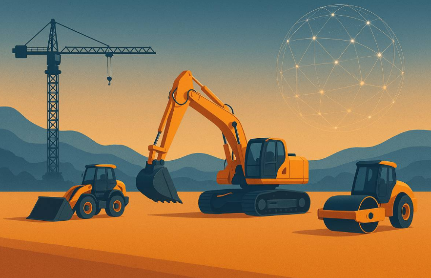 Heavy industrial forklift operation