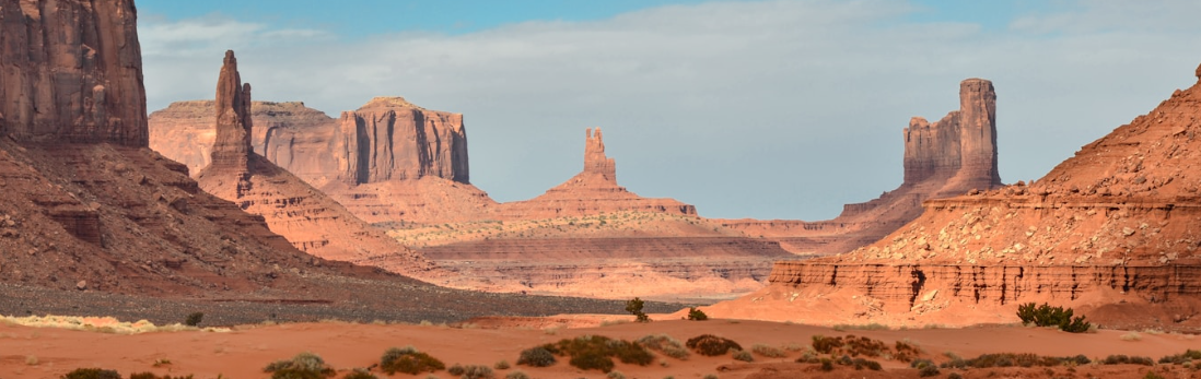 Desert landscape with intense sun