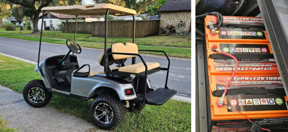 Golf cart on course