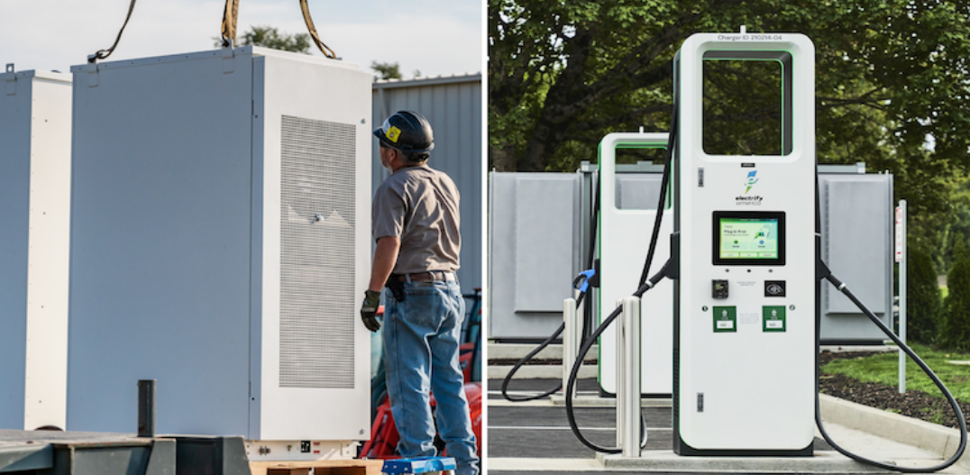 Electric vehicle fast charging station