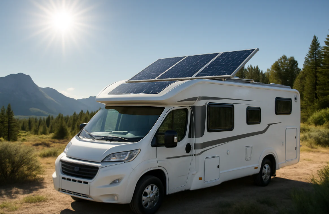 RV camper van in nature