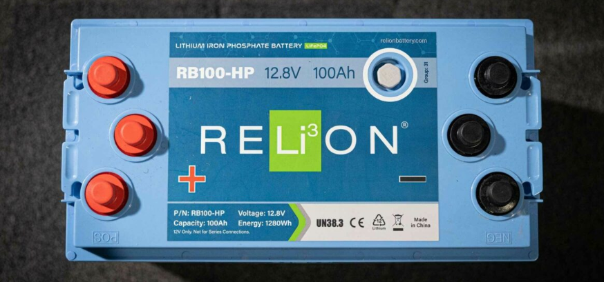 Lithium battery cells arranged in rows