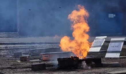 Industrial fire with smoke