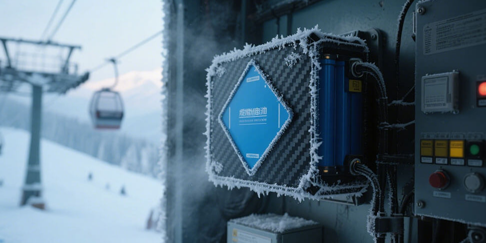 Snow covered house with solar panels
