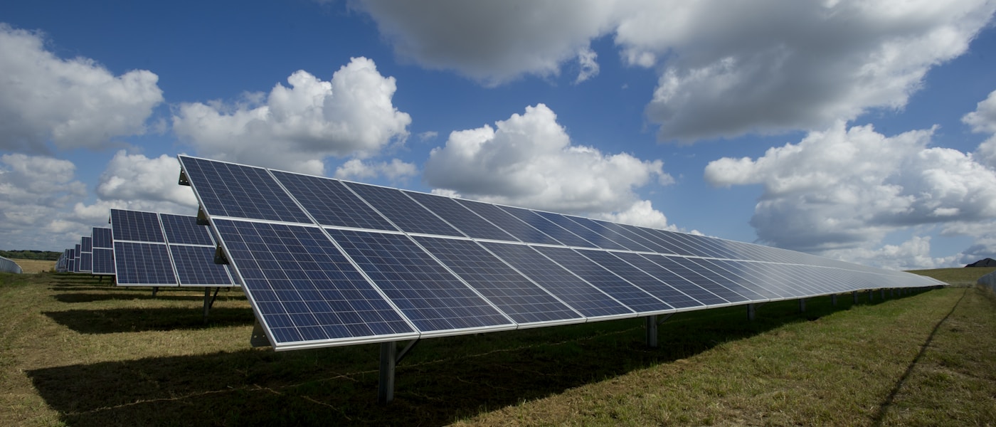 Solar panel installation on a modern building