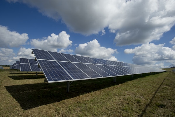 Large solar panel installation