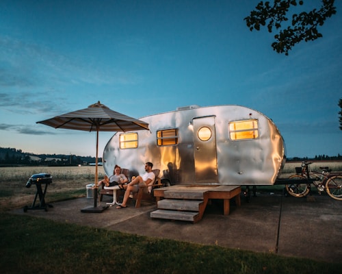RV camping in nature setting