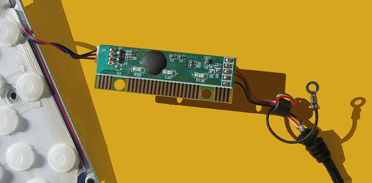 A chip-on-board epoxy blob on a low-cost consumer circuit board