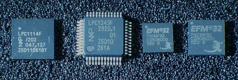 NXP LPC and Energy Micro EFM32 Arm Cortex-M microcontroller chips in SMD packages
