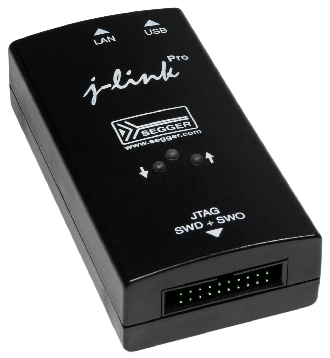 A SEGGER J-Link PRO JTAG and SWD debug and flash programming probe