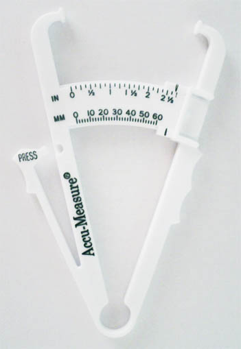 A skinfold caliper, the pinch tool for estimating body fat