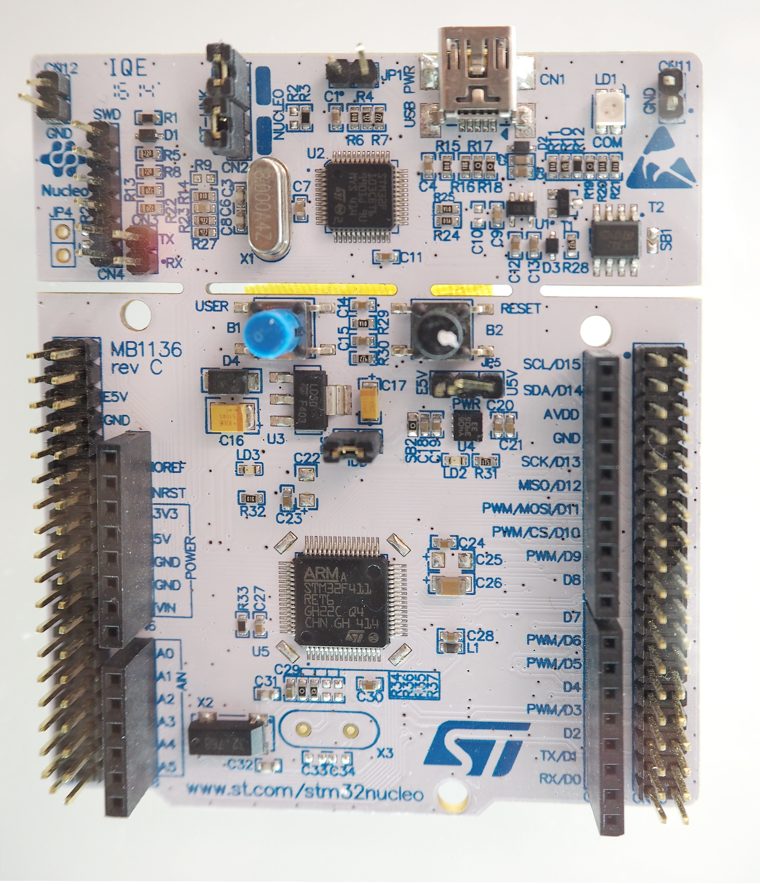 An STM32 Nucleo development board