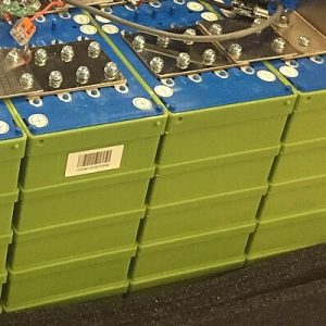 Prismatic LiFePO4 battery cells with barcoded blue-green casings